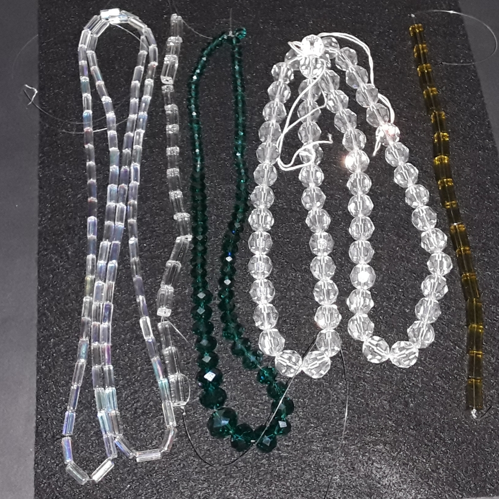 Beads - Crystal Bead Strands (4) - Vintage